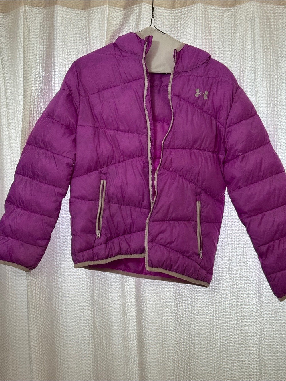 Under Armour Girls' Purple Puffer Jacket with Hood
